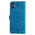 For Samsung Galaxy A05 Embossed Sunflower Leather Phone Case(Blue)