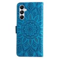 For Samsung Galaxy A05s Embossed Sunflower Leather Phone Case(Blue)