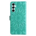 For Samsung Galaxy A05s Embossed Sunflower Leather Phone Case(Green)