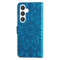 For Samsung Galaxy S24 Embossed Sunflower Leather Phone Case(Blue)