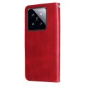For Xiaomi 14 Pro Fashion Calf Texture Zipper Leather Phone Case(Red)