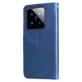 For Xiaomi 14 Pro Fashion Calf Texture Zipper Leather Phone Case(Blue)