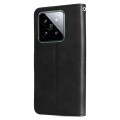 For Xiaomi 14 Fashion Calf Texture Zipper Leather Phone Case(Black)