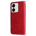 For Xiaomi Redmi 13C 4G Fashion Calf Texture Zipper Leather Phone Case(Red)