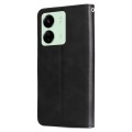 For Xiaomi Redmi 13C 4G Fashion Calf Texture Zipper Leather Phone Case(Black)