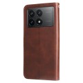 For Xiaomi Redmi K70 / K70 Pro Fashion Calf Texture Zipper Leather Phone Case(Brown)
