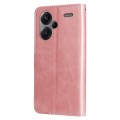 For Xiaomi Redmi Note13 Pro+ 5G Global Fashion Calf Texture Zipper Leather Phone Case(Rose Gold)