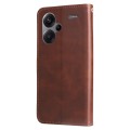 For Xiaomi Redmi Note13 Pro+ 5G Global Fashion Calf Texture Zipper Leather Phone Case(Brown)
