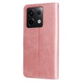 For Xiaomi Redmi Note13 Pro 5G Global Fashion Calf Texture Zipper Leather Phone Case(Rose Gold)