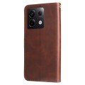 For Xiaomi Redmi Note13 Pro 5G Global Fashion Calf Texture Zipper Leather Phone Case(Brown)