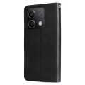 For Xiaomi Redmi Note13 5G Global Fashion Calf Texture Zipper Leather Phone Case(Black)