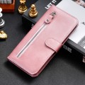 For Xiaomi Redmi Note13 4G Fashion Calf Texture Zipper Leather Phone Case(Rose Gold)