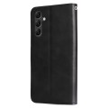 For Samsung Galaxy A15 Fashion Calf Texture Zipper Leather Phone Case(Black)