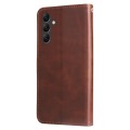 For Samsung Galaxy A15 Fashion Calf Texture Zipper Leather Phone Case(Brown)