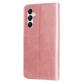 For Samsung Galaxy A05s Fashion Calf Texture Zipper Leather Phone Case(Rose Gold)