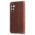For Samsung Galaxy A05s Fashion Calf Texture Zipper Leather Phone Case(Brown)