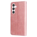 For Samsung Galaxy S24 Fashion Calf Texture Zipper Leather Phone Case(Rose Gold)