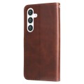 For Samsung Galaxy S24 Fashion Calf Texture Zipper Leather Phone Case(Brown)