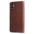 For Samsung Galaxy A25 5G Global Fashion Calf Texture Zipper Leather Phone Case(Brown)