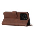 For Tecno Spark 20 Stitching Calf Texture Buckle Leather Phone Case(Brown)