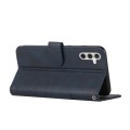 For Samsung Galaxy S23 FE 5G Stitching Calf Texture Buckle Leather Phone Case(Blue)