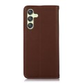 For Samsung Galaxy A25 5G Global KHAZNEH Nappa Top Layer Cowhide Leather Phone Case(Brown)