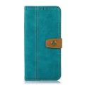 For Samsung Galaxy M34 5G Stitching Thread Calf Texture Leather Phone Case(Light Green)