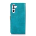For Samsung Galaxy S24 5G KHAZNEH Dual-color Cowhide Texture Flip Leather Phone Case(Blue)