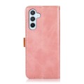 For Samsung Galaxy S24+ 5G KHAZNEH Dual-color Cowhide Texture Flip Leather Phone Case(Rose Gold)