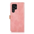 For Samsung Galaxy S24 Ultra 5G KHAZNEH Dual-color Cowhide Texture Flip Leather Phone Case(Rose Gold