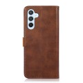 For Samsung Galaxy A25 5G KHAZNEH Dual-color Cowhide Texture Flip Leather Phone Case(Brown)
