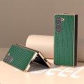 For Samsung Galaxy Z Fold5 Genuine Leather Luxury Series Nano Plating Phone Case(Dark Green)