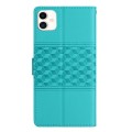 For Samsung Galaxy A05 Diamond Embossed Skin Feel Leather Phone Case(Blue)