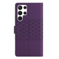 For Samsung Galaxy S24 Ultra 5G Diamond Embossed Skin Feel Leather Phone Case(Purple)