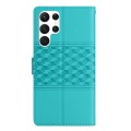 For Samsung Galaxy S24 Ultra 5G Diamond Embossed Skin Feel Leather Phone Case(Blue)