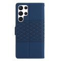 For Samsung Galaxy S24 Ultra 5G Diamond Embossed Skin Feel Leather Phone Case(Dark Blue)