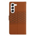For Samsung Galaxy S24+ 5G Diamond Embossed Skin Feel Leather Phone Case(Brown)