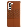 For Samsung Galaxy S24 5G Diamond Embossed Skin Feel Leather Phone Case(Brown)