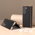 For Samsung Galaxy Z Fold5 Genuine Leather Luolai Series Nano Plating Phone Case(Black)
