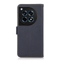 For OnePlus 12R KHAZNEH Side-Magnetic Litchi Genuine Leather RFID Phone Case(Blue)