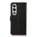 For OnePlus Ace 3V KHAZNEH Side-Magnetic Litchi Genuine Leather RFID Phone Case(Black)