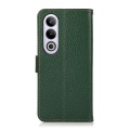 For OnePlus CE4 5G Global KHAZNEH Side-Magnetic Litchi Genuine Leather RFID Phone Case(Green)