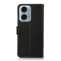 For Motorola Moto G24 KHAZNEH Side-Magnetic Litchi Genuine Leather RFID Phone Case(Black)