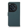 For OnePlus 12R KHAZNEH Custer Genuine Leather RFID Phone Case(Green)