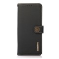 For Motorola Moto G24 KHAZNEH Custer Genuine Leather RFID Phone Case(Black)