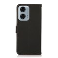 For Motorola Moto G24 KHAZNEH Custer Genuine Leather RFID Phone Case(Black)