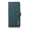 For Motorola Moto G34 KHAZNEH Custer Genuine Leather RFID Phone Case(Green)