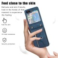 For Samsung Galaxy Z Flip5 Zipper RFID Card Slots Phone Case with Lanyard(Blue)