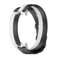 For Xiaomi Mi Band 8 Mijobs Double-Loop Leather Watch Band(Black+White+Silver)