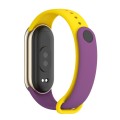 For Xiaomi Mi Band 8 Mijobs Dual Color Silicone Watch Band(Purple+Yellow)